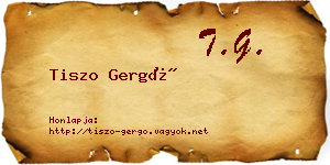 Tiszo Gergő névjegykártya
